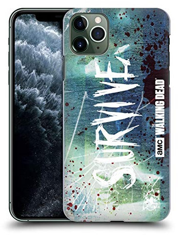 Head Case Designs Officially Licensed AMC The Walking Dead Survive Torned Glass Typography Hard Back Case Compatible With Apple iPhone 11 Pro Max