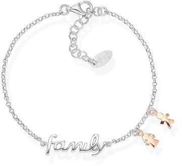 Amen Armband aus 925er-Silber mit Rosé-Charm