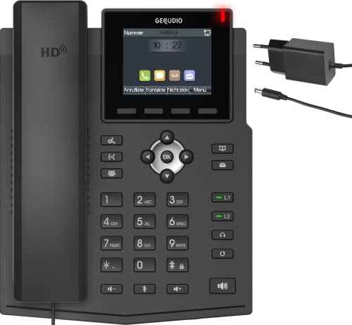 GEQUDIO GA-3 Telefon mit Anrufbeantworter - Schnurgebundenes Festnetztelefon Freisprechfunktion & Farbdisplay - Deutsche Anleitung für Router TAE oder FON Anschluss [Deutsche Version]