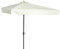 Outsunny 2.3m Half Parasol Semi Round Umbrella Patio Metal Frame Crank Handle for Balcony- NO BASE INCLUDED, Off-White