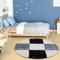 THE RUGS Area Rug – Modern Luxury Shaggy Rug, Multicolour Pattern Carpet, Ultra Soft for Bedroom, Living Room, Kids Room, (120 cm Round, Grey)