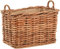 Stabiler Kaminholzkorb, Flechtkorb mit eingearbeitetem Jutestoff/Holzkorb aus unbehandeltem Natur-Rattan (Natur (fingerdick))