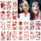 Jusduit Halloween Zombie Scars Tattoos - 20 Blatt Narben Aufkleber, Wunde Kunstblut, Gefälschter Schorf für Cosplay Party Spezielle Körper Make-up