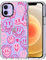 MOSNOVO für iPhone 12 / iPhone 12 Pro Hülle – Durchsichtige, schlanke, stoßfeste TPU+PC-Handyhülle, [6,6 Fuß Fallschutz/Anti-Abziehen] - Rosa tropfendes Lächel-Gesicht mit positiver Ausstrahlung