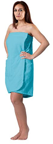 Morbidissimi Telo Bagno Kilt Sauna da Donna Spugna 100% Cotone K534 L-XL Turchese