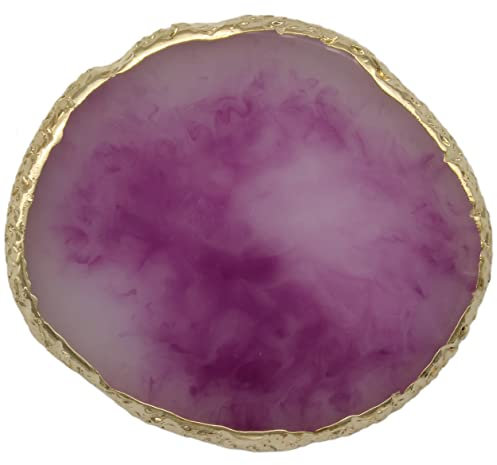 Nail Art Palette Resin Nail Art for Nail Polish Gel Polygel Varnish Colour Mix Manicure Cosmetic Tool - Purple Round