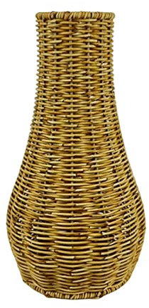 SM SunniMix Jarrón de ratán, jarrones de Mimbre, decoración rústica Hecha a Mano, de Arte, arreglo Floral, 19 cm x 35 cm x 9,5 cm