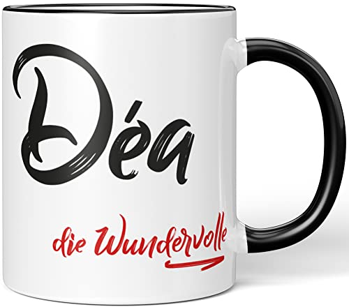 JUNIWORDS Tasse, Déa, die Wundervolle, Schwarz (5224028)