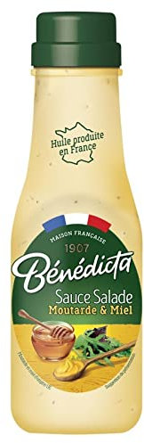 BENEDICTA - SAUCE SALADE MOUTARDE MIEL FLACON VERRE 290G - LOT DE 3