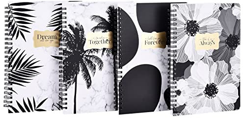 FNLLC A5 Notizblock mit Spiralbindung (160 Seiten) Liniert Tagebuch,Hardcover Notizbuch, 4 Stück Leicht zu Tragen - Ink