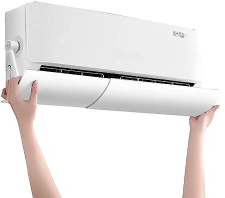 MKYOKO Air Conditioner Vent Deflector, Wall Mounted Air Conditioner Windshield, 180-degree Adjustable Baffle, Anti-Condensation, Easy Installation, ABS Material
