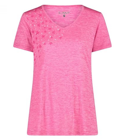 CMP - Camiseta de Punto Melange para Mujer, Color Fucsia Mel., 40, Fuxia Mel., 36