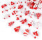 60 Pinces à Linge de Noël en Bois,ilauke 10 Styles Motif de Noël Pinces Décoratives Rouge et Blanc,48mm Pinces en Bois avec Corde de Chanvre 10m pour Calendrier de l'Avent de Noël Bricolage Décoration