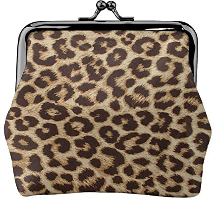 Porte-monnaie en cuir avec fermeture éclair pour femmes, hommes, enfants, Motif léopard, Coin Purse, Pochette à monnaie
