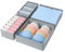 DIMJ 4 Pack Drawer Organiser - Fabric Wardrobe Organiser, Underwear Drawer Dividers, Clothes & Sock Storage - Grey