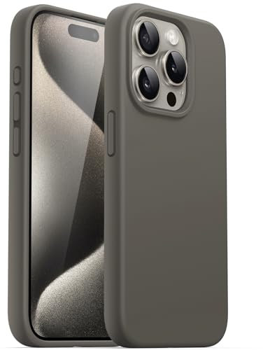 JETech Silicone Case for iPhone 15 Pro Max 6.7-Inch, Silky-Soft Touch Full-Body Protective Phone Case, Shockproof Cover (Clay)