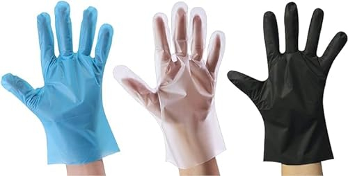 CarePrime TPE Handschuhe Einmalhandschuhe | Puderfrei | Latexfrei | Unsteril | 2000 Stück (Schwarz, M)