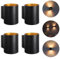 SSC-LUXon TUANI Wandleuchten 4 Stück Innen schwarz rund - Gold Design Wandlampe Up Down Leuchte inkl. 1x G9 LED Lampe warmweiß