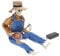 MONOJLY Lustiges animiertes Banjo-Skelett, Cowboy-Totenkopf-Statue, animierte Bewegung/Soundaktivierte Musik, mehrsprachiges Banjo-Skelett