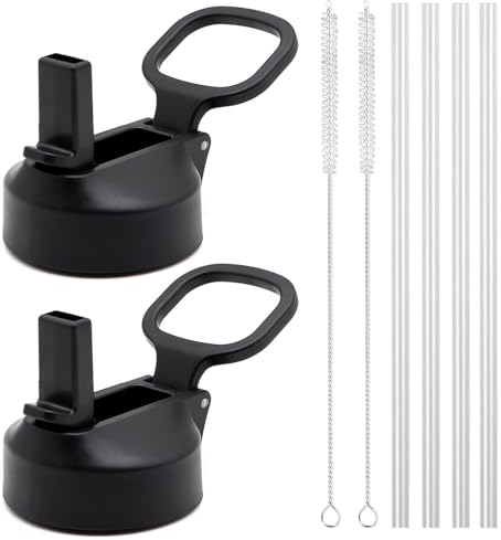 PHULWEL Straw Lid for Hydro Flask Wide Mouth, Fits Hydroflask Wide Mouth, Sports Caps Water Bottle Accessories Replacement Lid Top, Replacement Lid (Black)