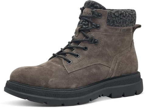 s.Oliver Herren Stiefel zum Schnüren mit Reißverschluss Gefüttert, Braun (Taupe), 44 EU
