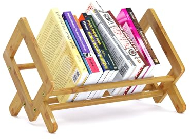 Fexplendid libreria da scrivania, organizer scrivania in bambù, 35x24.5x21cm, mini libreria legno bambini, porta libri da scrivania legno per ufficio, camera dei bambini(bamboo color)
