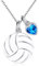 JERWLI Volleyball Halskette 925 Sterling Silber Volleyball Anhänger Halskette Volleyball Schmuck Geschenke für Volleyball Liebhaber Frauen