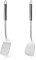 2 Pcs Metal Spatula,Stainless Steel Spatulas Set, Silver Slotted Turner, Heavy Duty Sturdy Kitchen Spatula High Heat Resistant, Ideal Cookware for Fish,Eggs,Pancakes, Dishwasher Safe, Easy to Clean