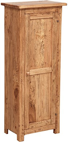 Biscottini Vitrine Country 40,5 x 25,5 x 98,5 cm – Möbel aus massivem Lindenholz, natürliches Finish – Made in Italy
