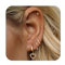 Morfetto 4 Paar 14K Vergoldete Hypoallergene Ohrring-Sets für Damen – Zarte Ohrstecker, Huggie-Creolen, Kleine Hoops und Hängende Knorpelohrringe für Mehrere Piercings 14K Gold, hohles Herz