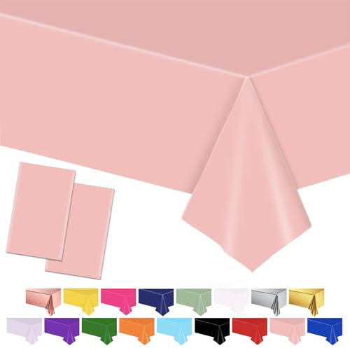 Rosa Tischdecke Tischabdeckungen, 137 * 274cm Kunststoff wasserdicht Tischabdeckungen Party Tischdekorationen für Kinder Picknick Geburtstag, Graduierung Hochzeit Party Supplies