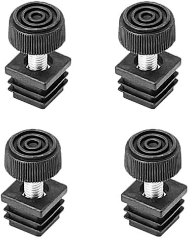 Lot de 4 pieds de nivellement pour pieds de chaise - 20 x 20 mm - Embouts filetés M8 - Noir