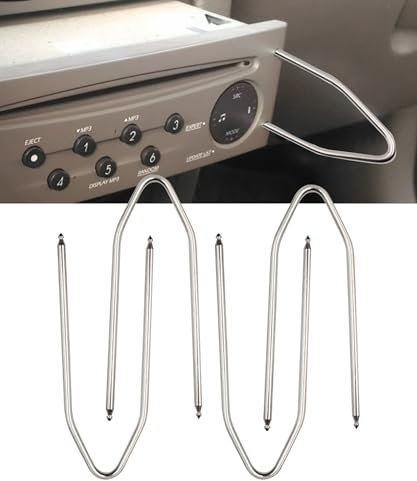Flaconi 4PCS Autoradio Entriegelungswerkzeug,Radio Entriegelungswerkzeug,Autoradio Ausbauwerkzeug Schlüssel DIN Freigabeschlüssel,Entriegelungsbügel für Autoradio (9.5x2.7cm)