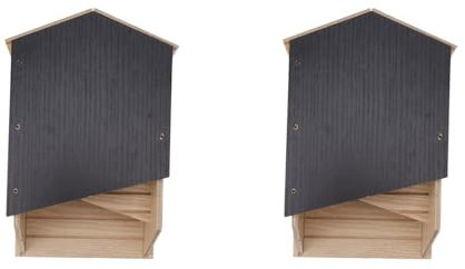 2 Pcs Bat House Kit Double, Gardening Farming Supplies Chamber Wooden Windproof Bat Box Shelter for Outdoor Garden Patio Yard,Farming Supplies