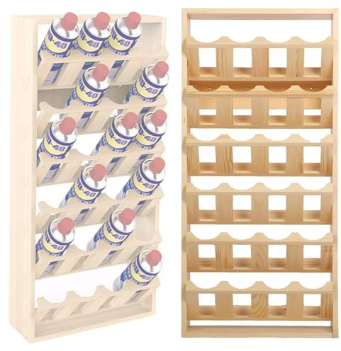 ybaymy Support de bombes aérosols en bois, 24 boîtes (76,2 x 36,2 x 12,7 cm), étagère de rangement à 6 niveaux pour peinture aérosol, support mural pour aérosol, étagère, organisateur de bouteilles de