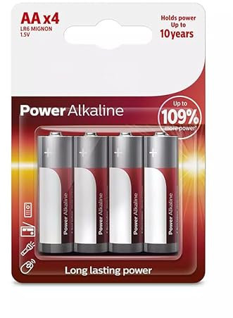 Philips LR6P4B/10 AA-Batterien, 1,5 V, 4 Stück, ideal für Geräte, die zuverlässige und langlebige Energie benötigen.
