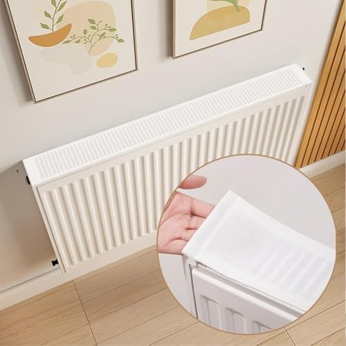 Besttoolifes Radiator Dust Cover Magnetic Protective Hood Cotton Linen Fabric Decorative Pad For Home Heating Devices Easy Install Breathable Design(60CM)