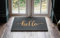 FloorPro Grey Printed Novelty Hello Door Mat Indoor/Sheltered Outdoor Use 45cm x 75cm Natural Coir Welcome Mat - Decorative Print