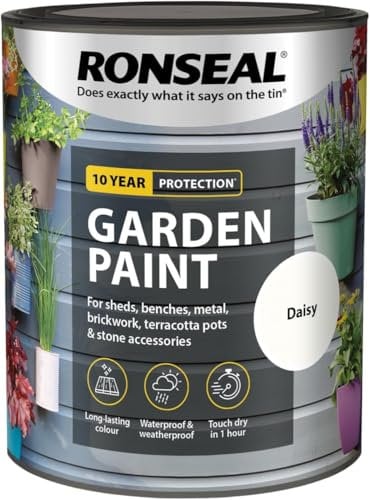 SuperGift.com 0.75L, Daisy Yellow, Garden paint, Adds Colour, Waterproofs & Enhances Water Repellence for Outdoor Wood & Masonry.