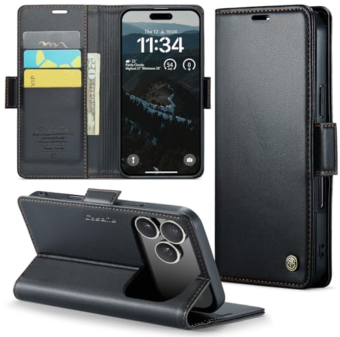 Phernykas für iPhone 17 Pro Max Klapphülle, RFID ‌Leder Handyhülle