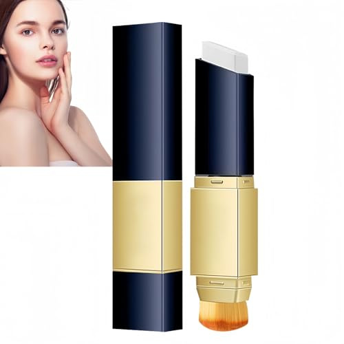Color Changing Foundation Stick,Colour Changing Foundation Stick,2-in-1 Found/ation Sti/ck with Brush,Full Coverage Concealer,Waterproof Long-Lasting Sweat-Proof,for Natural Makeup(ivory white)