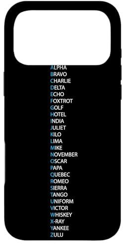 Hülle für iPhone 17 Pro Max NATO Alphabet Design für Fluglotse - Pilotenausbildung