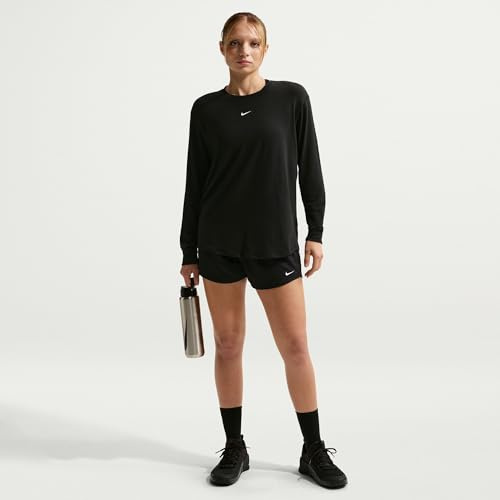 NIKE One Relaxed Dri-Fit Longsleeve Für Damen, Black/White, FN2817-011, XS