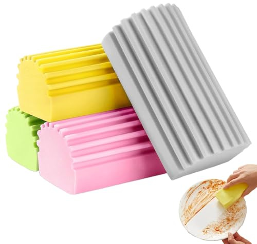 Esponja para el polvo, 4 unidades, reutilizable, esponja de vapor, esponja de limpieza húmeda, plumero para limpieza de cristales, espejos y barandillas