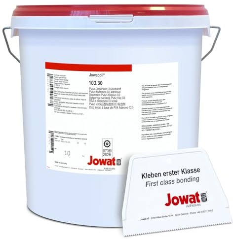 Jowat Jowacoll 103.30 10 kg Holzleim-Set inkl. Leimspachtel – Dispersionsleim D3 / D4 für Holz, Kanten, Furniere & Möbelbau – hohe Festigkeit