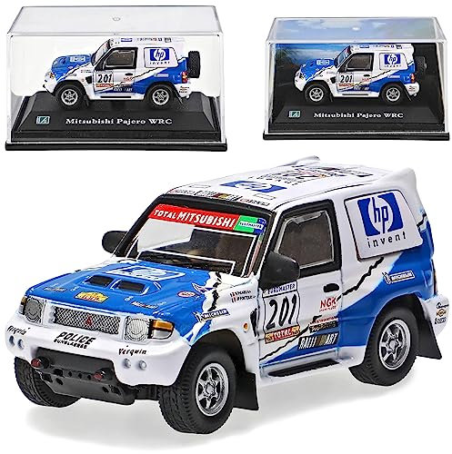 Cararama Mitsubishi Pajero Blau Weiss WRC Evolution 1/72 Modellauto Modell Auto