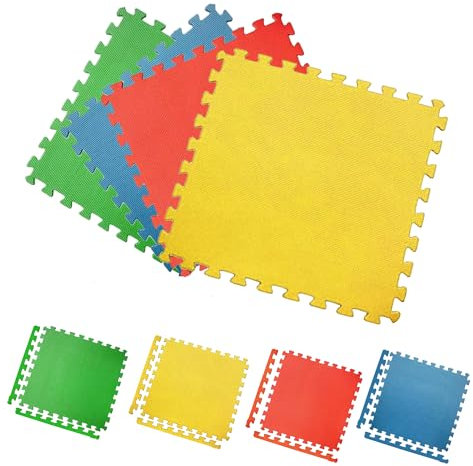 MaxStrength EVA Puzzle Exercise Mat – 12mm Thick Jigsaw Gym Mat, Baby Play Mat, Rubber Tile Interlocking Floor Mats Cushion Flooring for Gym, Home, Garage, Pool Workout Mat