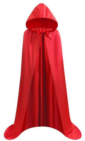 Proumhang Cape à capuchon Rouge Déguisement Adulte Femme Costume Halloween Carnaval Noël