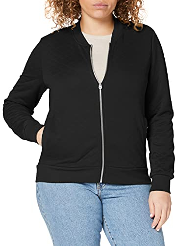 ONLY Bomber Sweatshirt - Giacca in felpa da Donna, Nero (Black), 38 (Taglia Produttore: Medium)