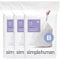 simplehuman CW0251 code B Custom Fit Bin Liner Bulk Pack, White Plastic (3 Pack of 30, Total 90 Liners)